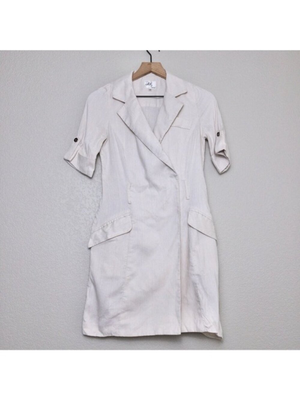 Milly Vintage 100% Silk Blazer Dress 2 Lightweight Faux Wrap Mini Lined Utility